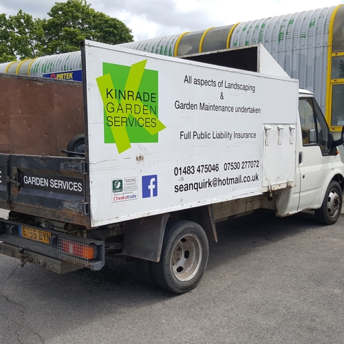 Truck with sign writing